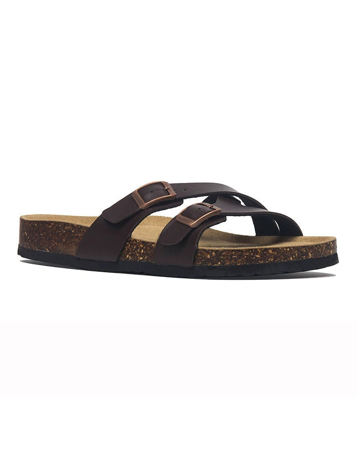 Premium Cross-Strap Cork Sandals