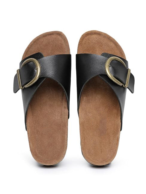 Cow Suede Leather Cork Sandals