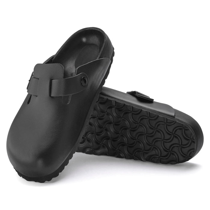 Closed-Toe cork slides Exquisite | Leather | Black