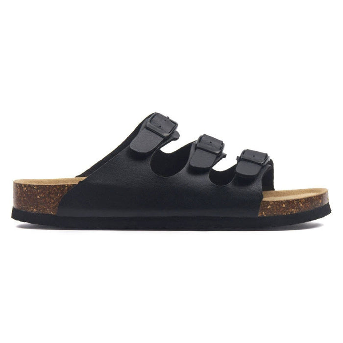 Three-strap Buckle Cork Sandals