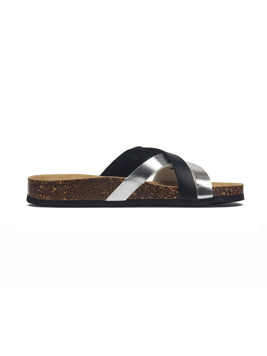 Premium Cross-Strap Cork Sandals