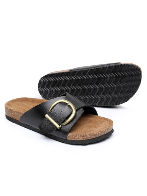 Cow Suede Leather Cork Sandals