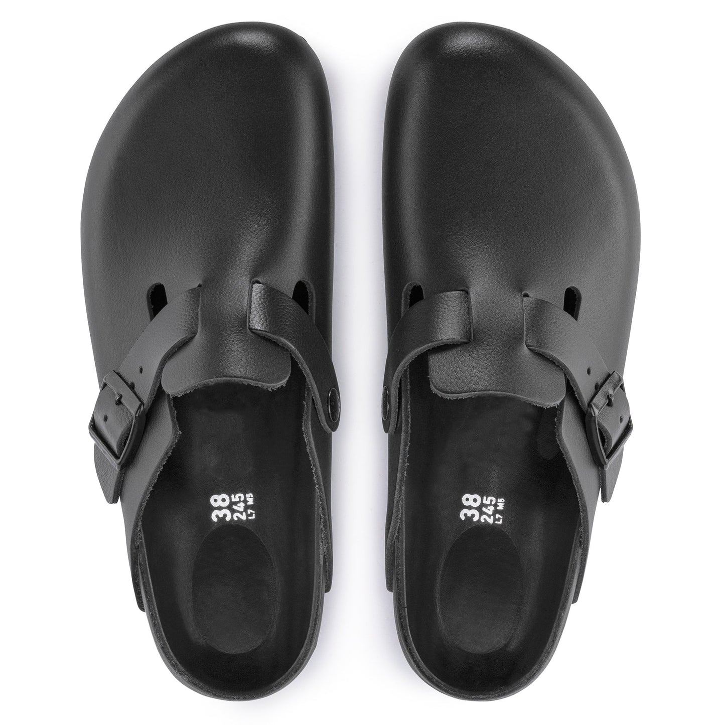Closed-Toe cork slides Exquisite | Leather | Black