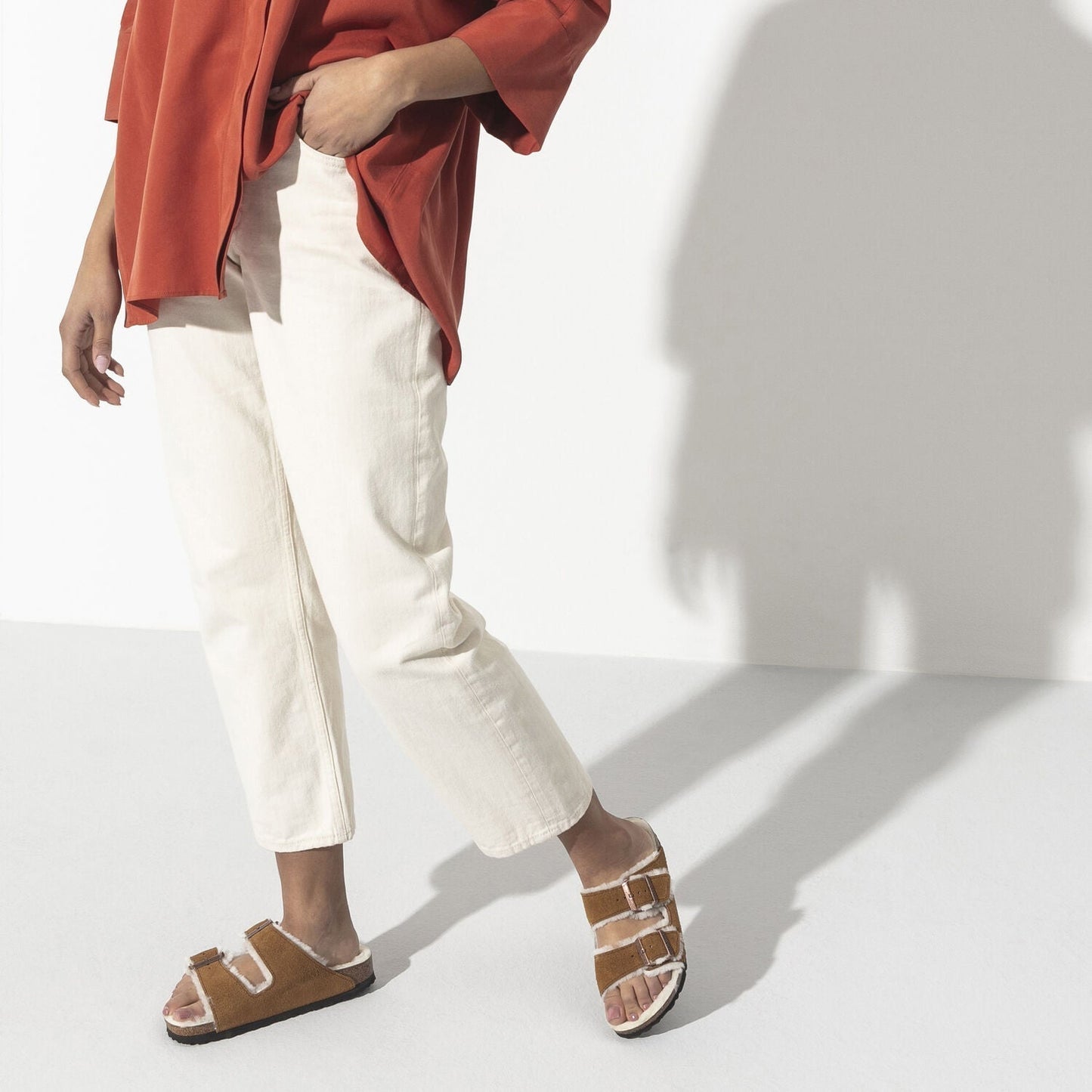 Two-Strap comfort Shearling | Suede | Mink