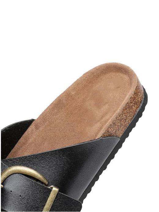 Cow Suede Leather Cork Sandals