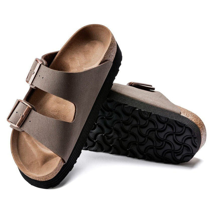 Two-Strap comfort Platform | Vegan | Synthetic nubuck | Mocha