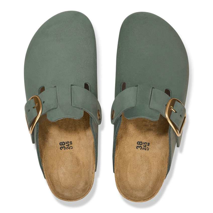 Closed-Toe cork slides Big Buckle | Nubuck | Thyme