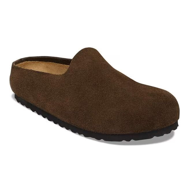 Closed-Toe cork slides | Soft Footbed | Suede | Carafe