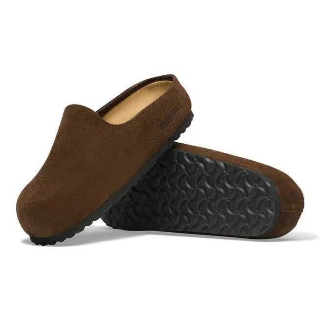 Closed-Toe cork slides | Soft Footbed | Suede | Carafe