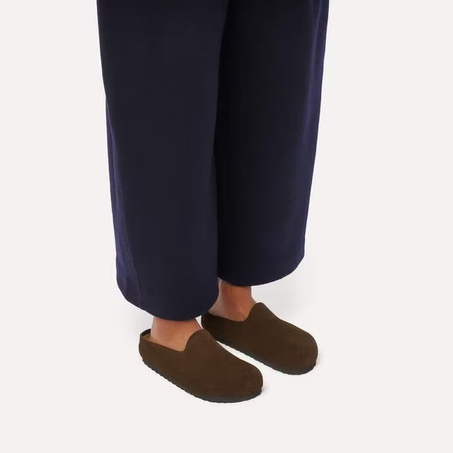 Closed-Toe cork slides | Soft Footbed | Suede | Carafe