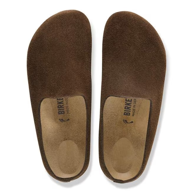 Closed-Toe cork slides | Soft Footbed | Suede | Carafe