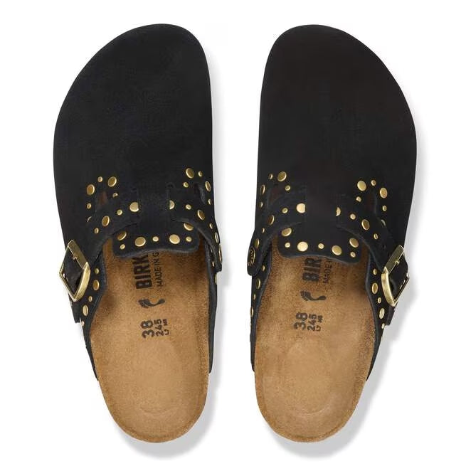Closed-Toe cork slides | Boston Rivets | Black