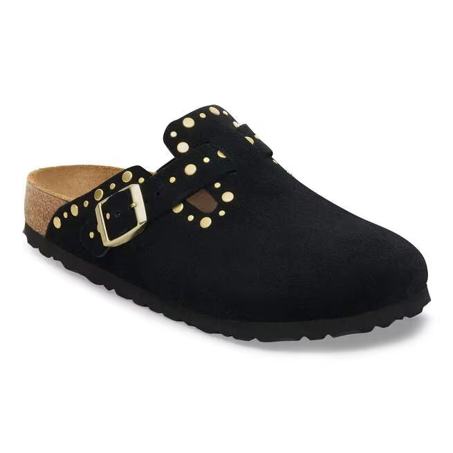 Closed-Toe cork slides | Boston Rivets | Black