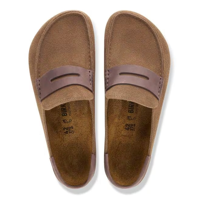Closed-Toe cork slides | Soft Footbed | Suede | Dark Tea