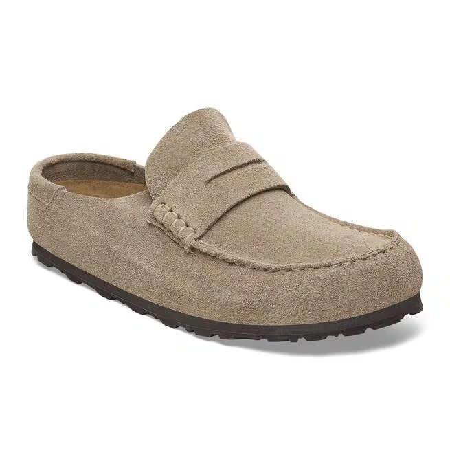 Closed-Toe cork slides | Naples Wrapped | Taupe