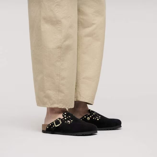 Closed-Toe cork slides | Boston Rivets | Black