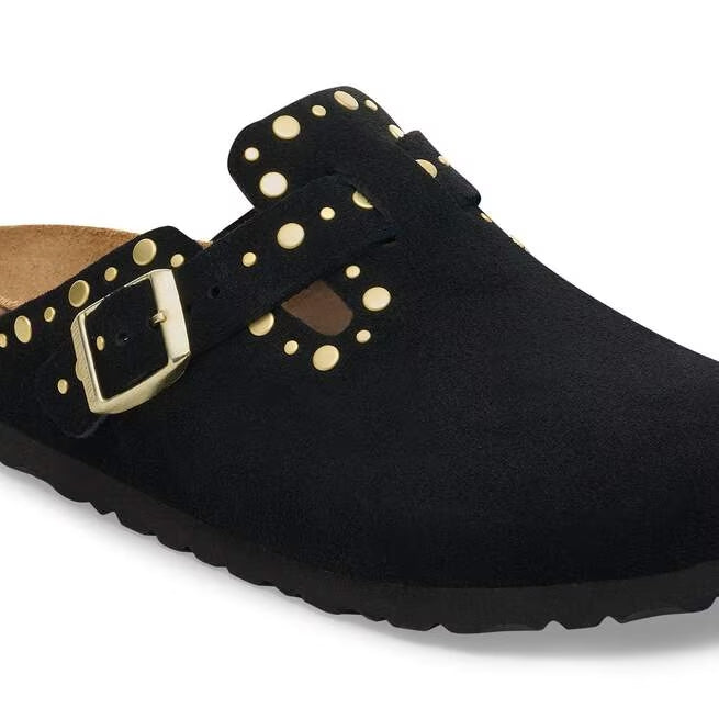 Closed-Toe cork slides | Boston Rivets | Black