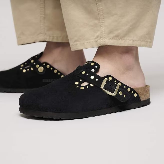 Closed-Toe cork slides | Boston Rivets | Black