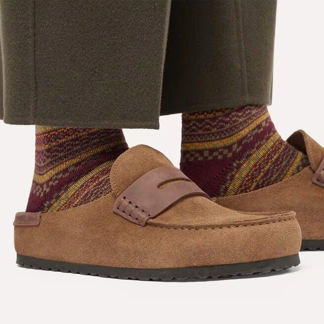 Closed-Toe cork slides | Soft Footbed | Suede | Dark Tea